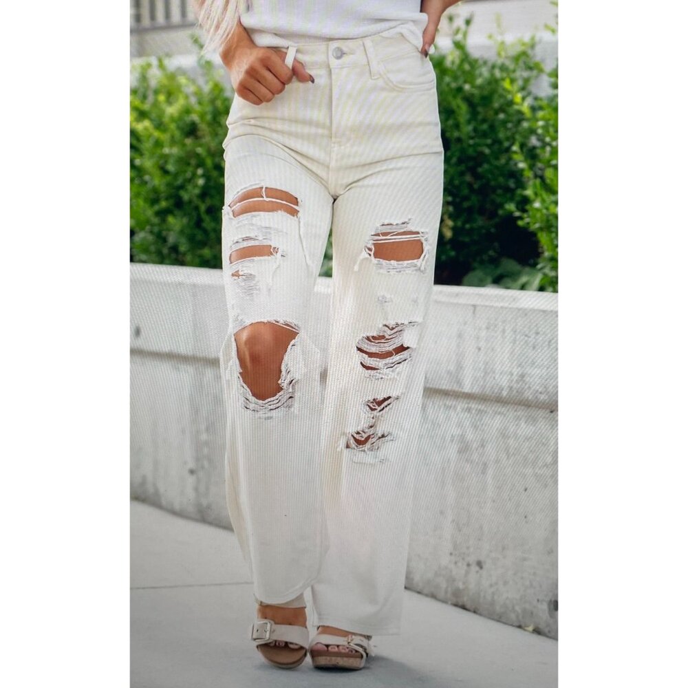 Vervet Jodie 90s Dad Jeans 28 Light Beige 100% Cotton Relaxed Fit